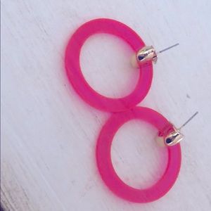 Pink hoop earrings